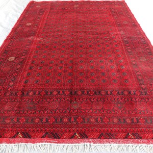1990&#39;s Vintage Rug 6&#39;5x10 Ft, Turkmen Tekke Bokhara Rug, Afghan Hand Made Rug, Vegi Dyes Wool Rug, Living Room Rug, 7x10 Turkmen Tribal Rug