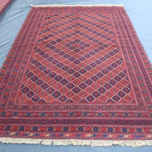 Antique Rug 7x10 ft Afghan Mashwani Berjesta Rug, Handmade Wool Rug, Oriental Rug, Living Room, Bedroom Geometric Rug, Kitchen Rug, Bedroom