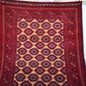 4x7 Vintage Turkmen Sarooqe Rug- High Quality Soft Pile Antique Rug- Handmade Fine Wool Turkmen Tribal Area rug- Bedroom Rug- Office Rug 4x6