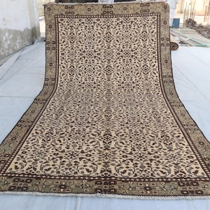 Vintage Afghan Area Rug, 5&#39;6x9 ft Fine Quality Handmade Soft Pile Wool Rug, Tree Of life Rug, Farmhouse Deco, Living Room Rug, Kids Room rug