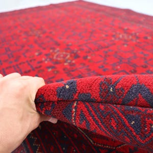 Custom Size, High Quality Afghan Khal Muhammadi Khamiyab Rug, Large Red Area rug, Turkmen Tribal Rug, Hand-Knotted Carpet, Living Room Rugs
