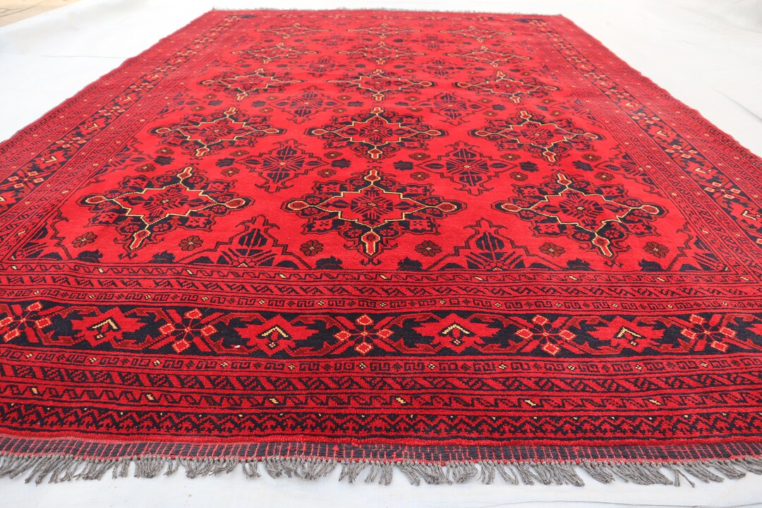 Seven Kings Rug 7x9 Ft Large Vintage Rug, One of a Kind Tribal Rug, Afghan Handmade ...