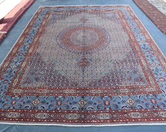 10x13 ftAfghan Heriz Area Rug, Handmade Wool Rug, Turkmen Oriental Area Rug, Collectors Piece Rug, One of a Kind Turkish Heris Rug, Bedroom