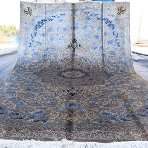 7x10 ft Silk Rug, Afghan Hand Knotted Wool Area Rug, Oriental Silk Rug, Handmade Silk Rug, Excellent Condition Silk Rug, Living Room Carpet