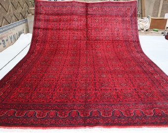 10x13 Large Afghan Bukhara Rug- Fine Quality Turkmen Handmade Soft Wool Rug- Extra Large Area Rug- Bohemian Home Décor, Rugs For Living Room