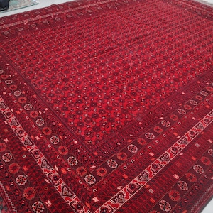 10x13 ft Large Vintage Rug, Excellent Quality Turkmen Tribal Rug, Afghan Hand Knotted Wool Rug, Big Hall Area Rug, Vintage Rug, Living Room