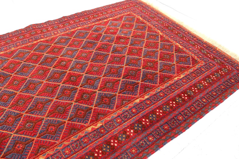 9x6 Rugs 4'9x6'9 Ft, Large Afghan Area Rug, High Pile Hand-woven Mushwani Area ...