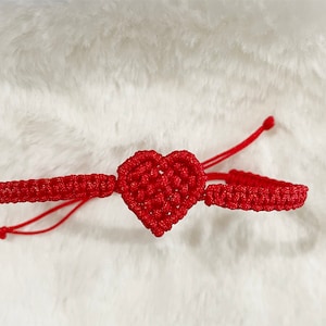 Heart bracelet, love bracelet, good luck bracelet, red string bracelet, valentines day gift for her