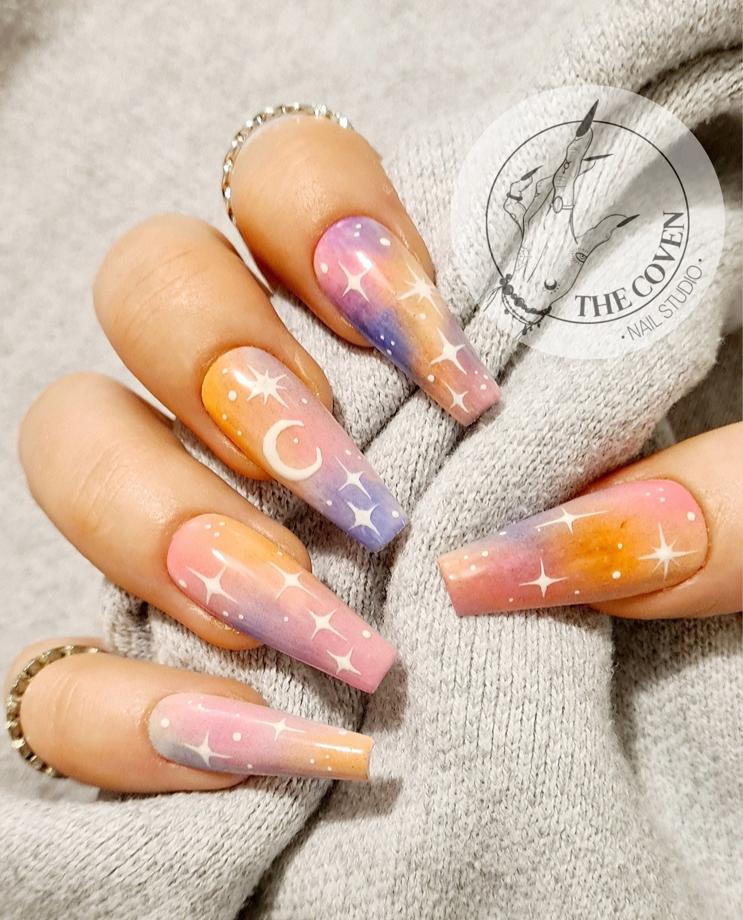 CANDY SKIES Press on Nails Pastel Star Moon Celestial - Etsy