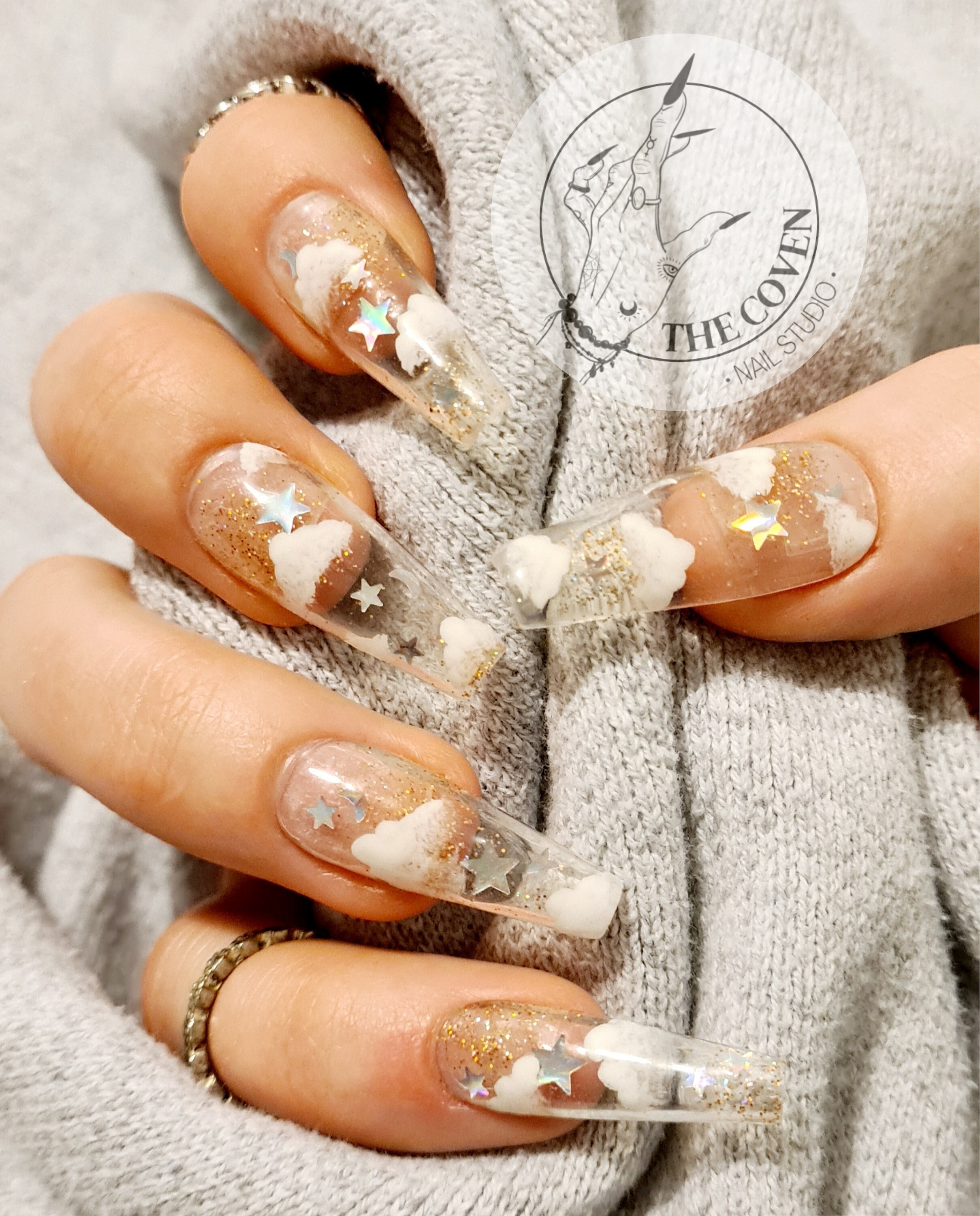Clear Star Nails - Etsy