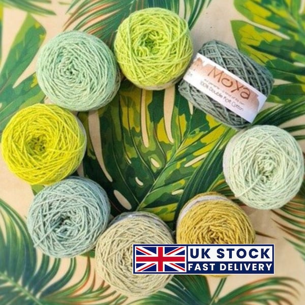 MoYa hand-dyed Cotton Double knit Crochet Yarn, vegan yarn, knitting yarn - DK 50g