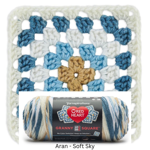 Red Heart All-in-one Granny Square Yarn - Aran 250g, crochet wool