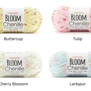 Premier Bloom Chenille Gomitoli Di Filato Morbido Con Stampa Floreale – Tulip