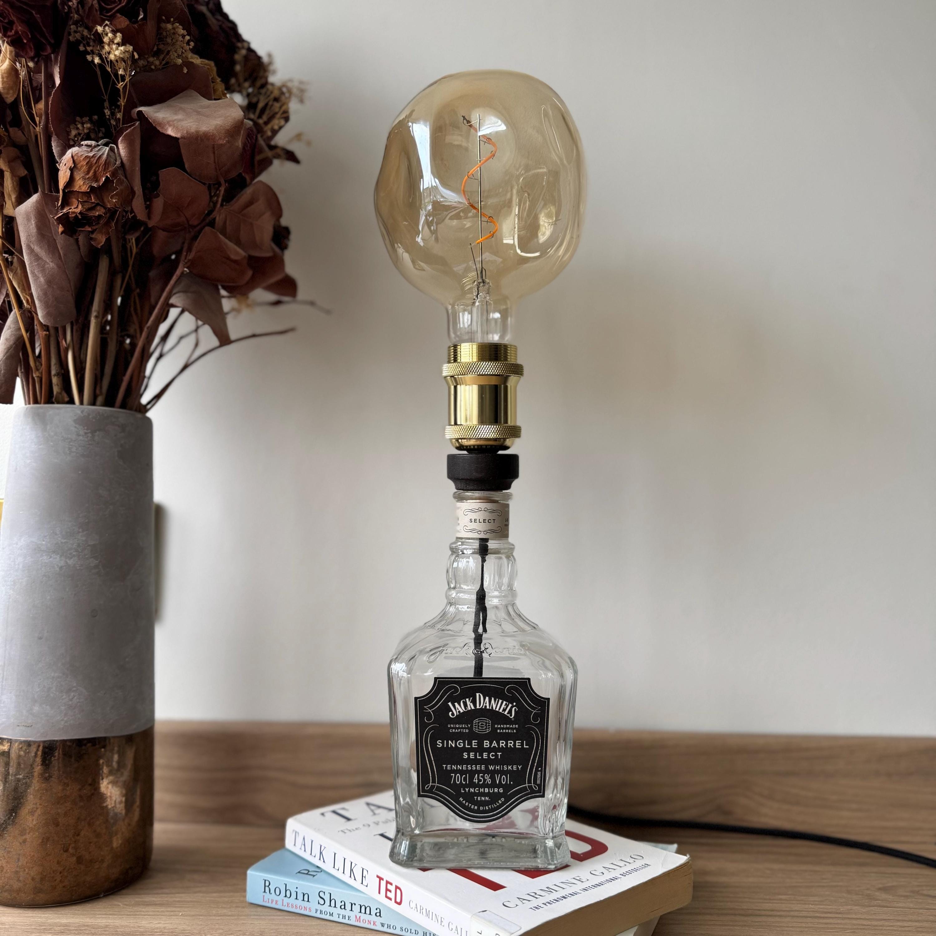 Jack Daniels Whiskey Bottle Lamp - Vintage Bottle Light, Unique