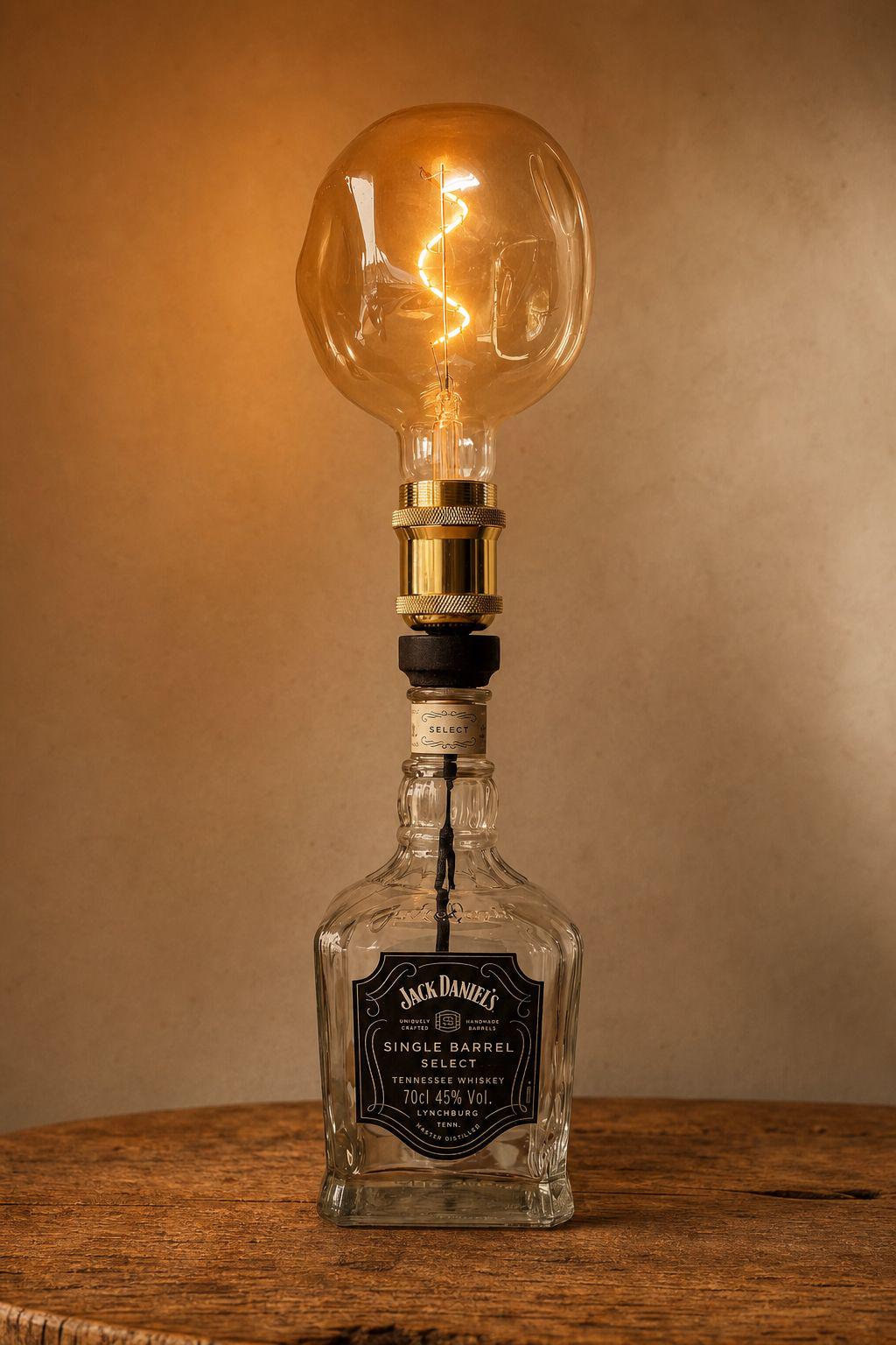 Jack Daniels Whiskey Bottle Lamp, Upcycled Tennessee Whiskey Light