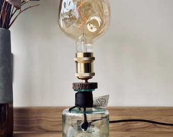 Premium Procera Blue Dot Gin Bottle Light, Unique Bedside Lamp, Upcycled Gin Bottle Night Light, Quirky Decor, Unusual Gift