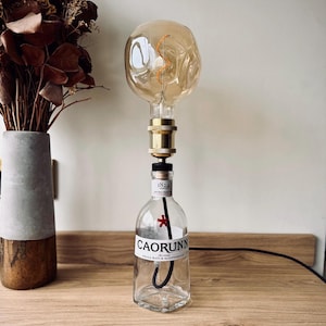 Caorunn Scottish Gin Light - Scottish Gin Lamp, Upcycled Table Lighting, Quirky Bottle Gift