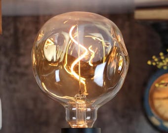E27 Edison Bulb Large XL, Retro Light, Quirky Light, Vintage Golden Screw, Giant Bulb, Dented, Pinecone, Golf Ball, Hexagonal