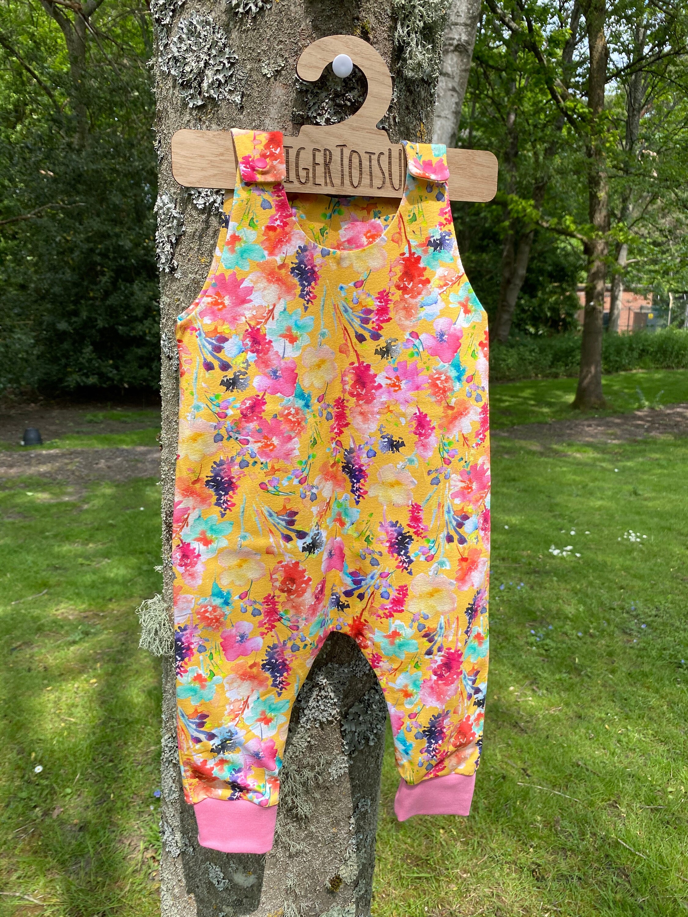 The Yellow Floral Romper Children's Jersey Romper Baby Etsy