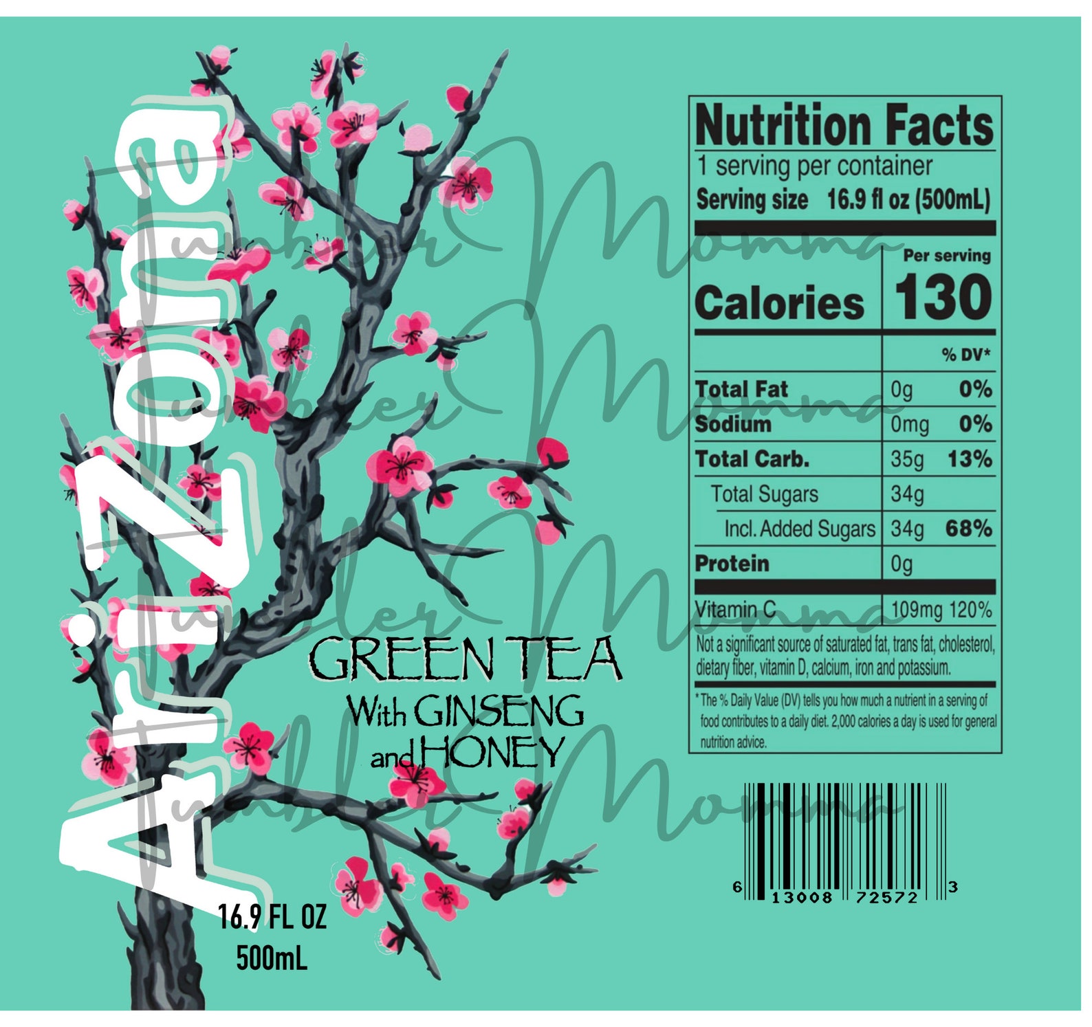 Arizona Green Tea Tumbler Template Print Sublimation Etsy