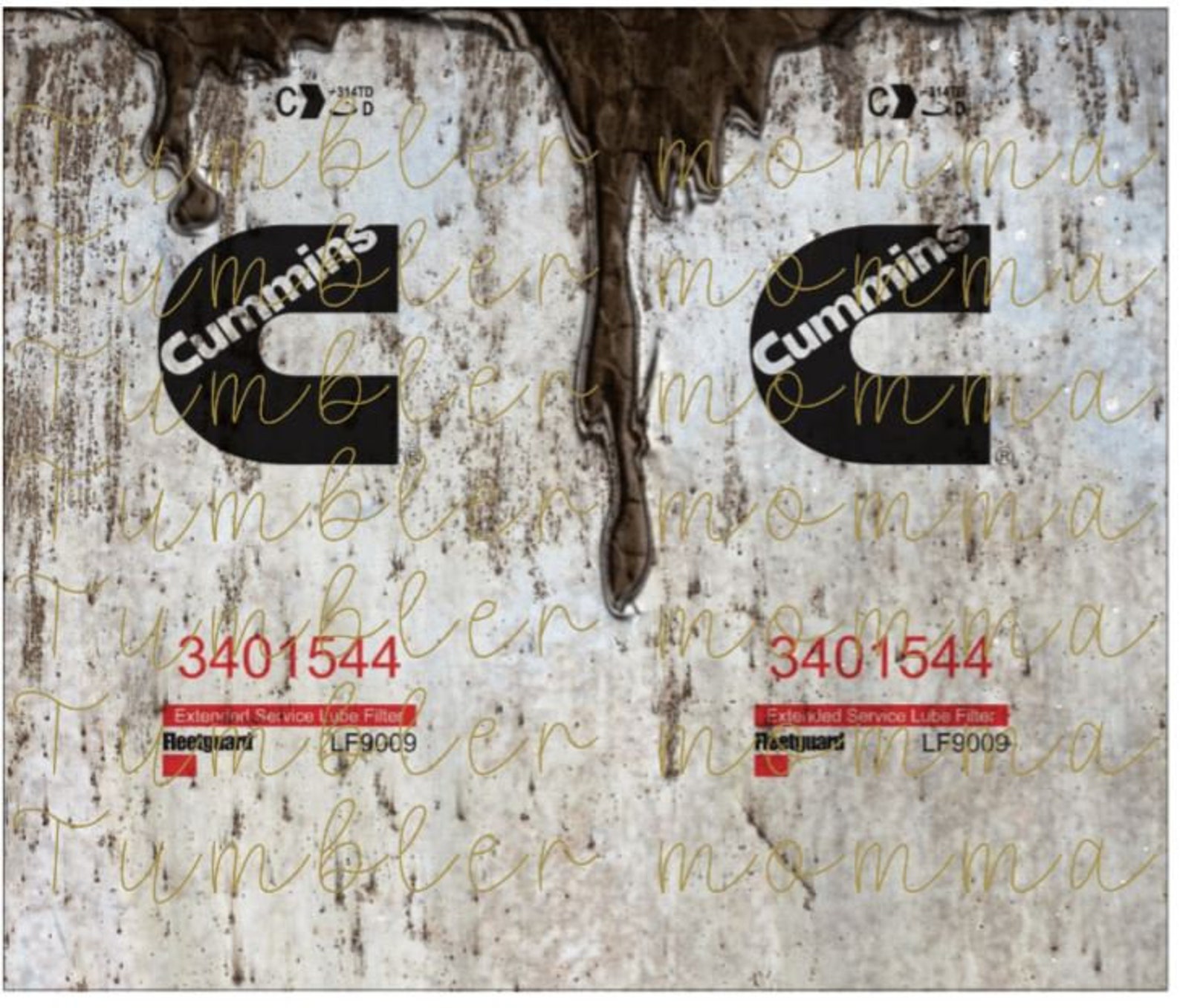 Cummins Fleetguard Fuel Filter 20oz Skinny Tumbler Wrap | Etsy