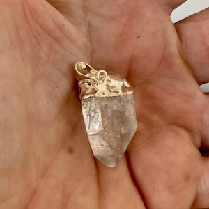Raw Brazilian Rock Crystal Necklace – Natural Quartz Point, Energy Stone, Meditation, Boho Jewelry for Men image 6