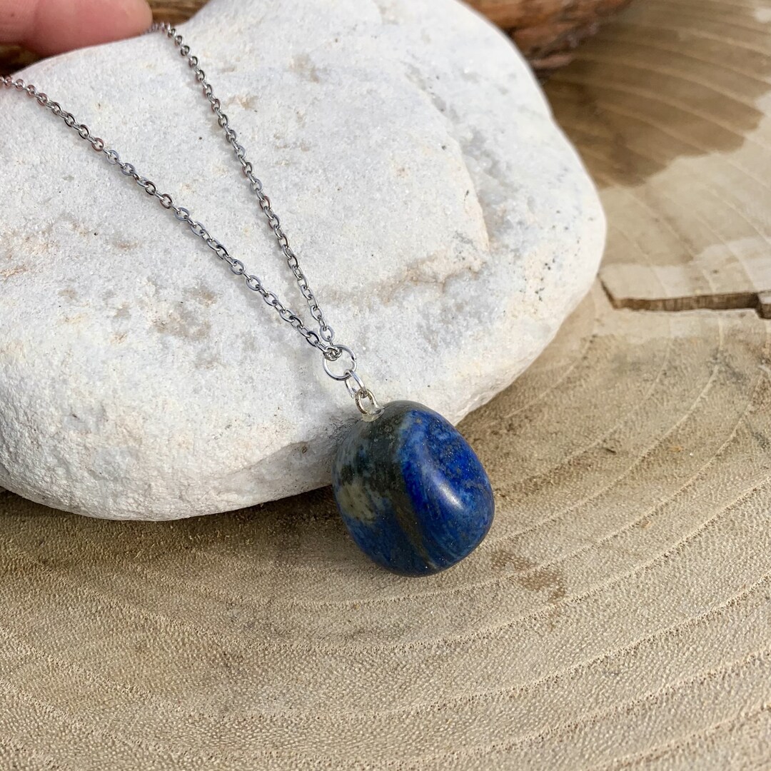 Colgante Lapis Lazuli, piedra natural calidad A, hecho a mano