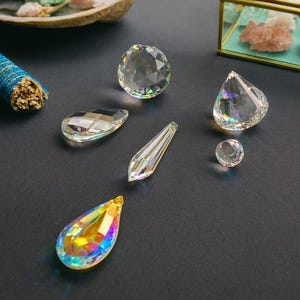 Atrapasueños de cristal - Atrapasueños de cristal - Atrapasueños de luz Feng Shui - Cristal de roca auténtico - Decoración zen, regalo para el hogar