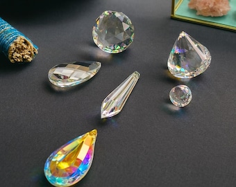 Atrapasueños de cristal - Atrapasueños de cristal - Atrapasueños de luz Feng Shui - Cristal de roca auténtico - Decoración zen, regalo para el hogar