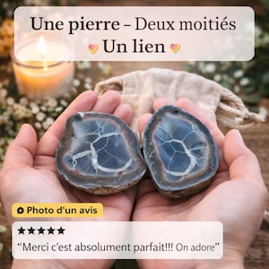 Symbolic Couple Gift – Septarian Stone Split in Two – One Stone, Two Halves – Romantic Gift Idea