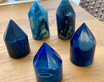 Blue agate tower, blue agate, Agate tower, Agate point, lithotherapy, Decoration