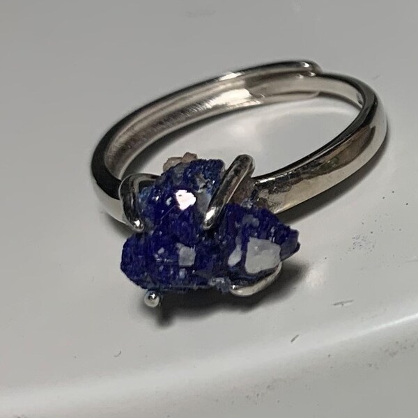 Raw Azurite Ring - Etsy