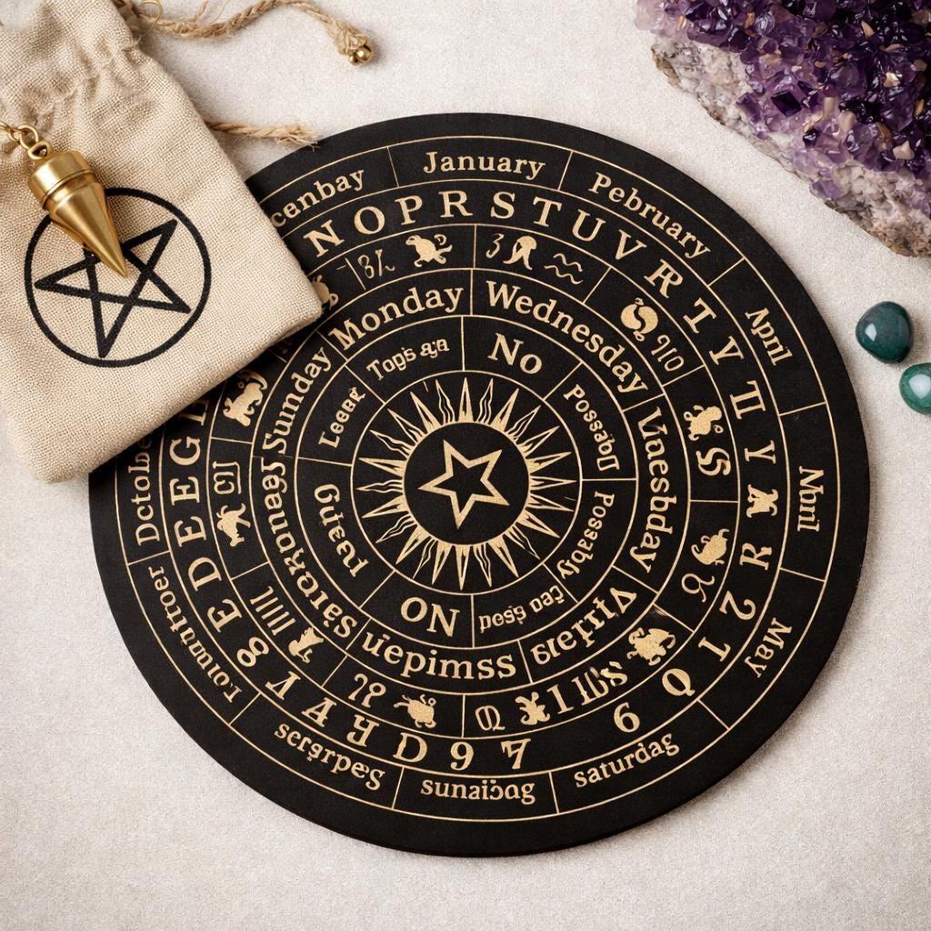 Ifundom – 2 Planches De Divination En Bois Gravé – Pendule, Voyance, Décoration ésotérique, Cadeau Débutant