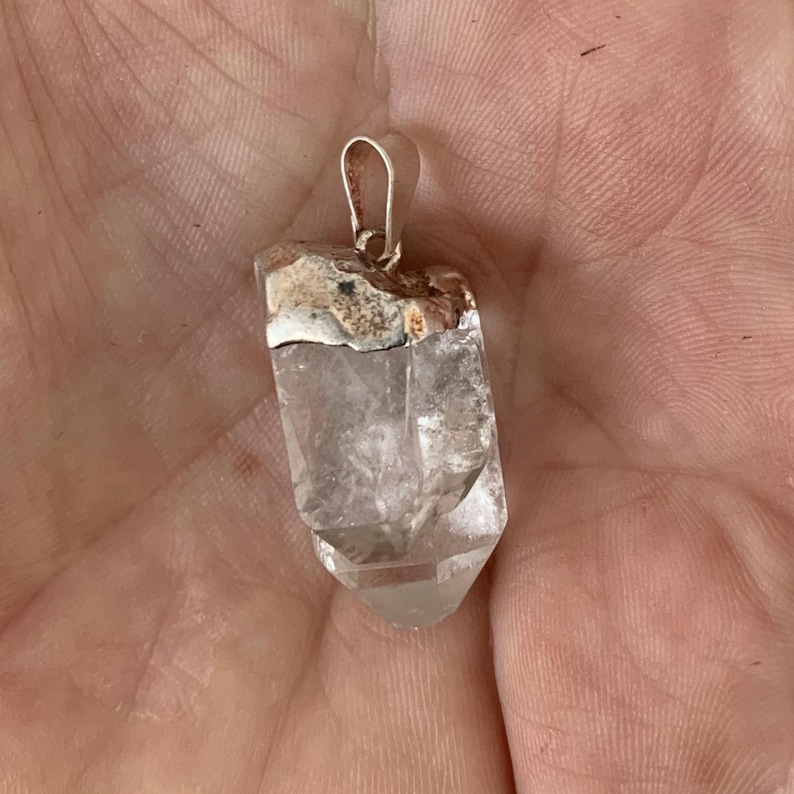 Raw Brazilian Rock Crystal Necklace – Natural Quartz Point, Energy Stone, Meditation, Boho Jewelry for Men image 7