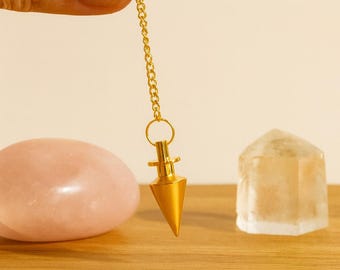 Argo pendulum in gilded bronze, precise dowsing pendulum, yes/no divination pendulum, energy pendulum, lightweight esoteric pendulum, Wiccan gift
