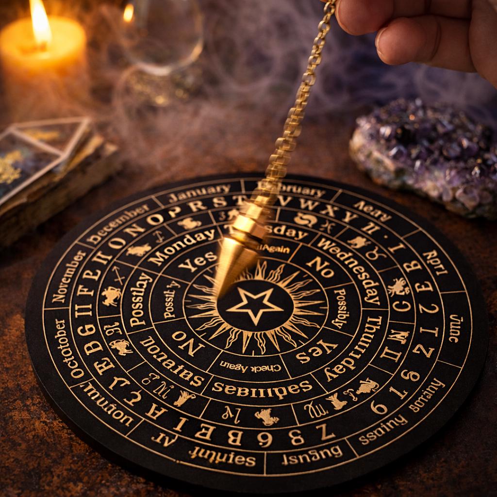 Divining Board Wooden Pendulum Dowsing Board, 15 Cm – Wiccan Divination, Spiritualism ...