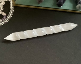 Twisted selenite massage tip, reiki, gift for her, anniversary gift, natural stone