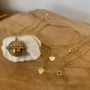 gold pregnancy necklace, Real Tree of Life pregnancy bola, bola necklace, harmony ball, future mom gift, baby shower gift