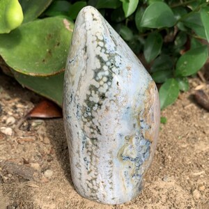 Ocean jasper, orbicular jasper, stone obelisk, jasper tower, decoration, collectible stone, lithotherapy, green jasper