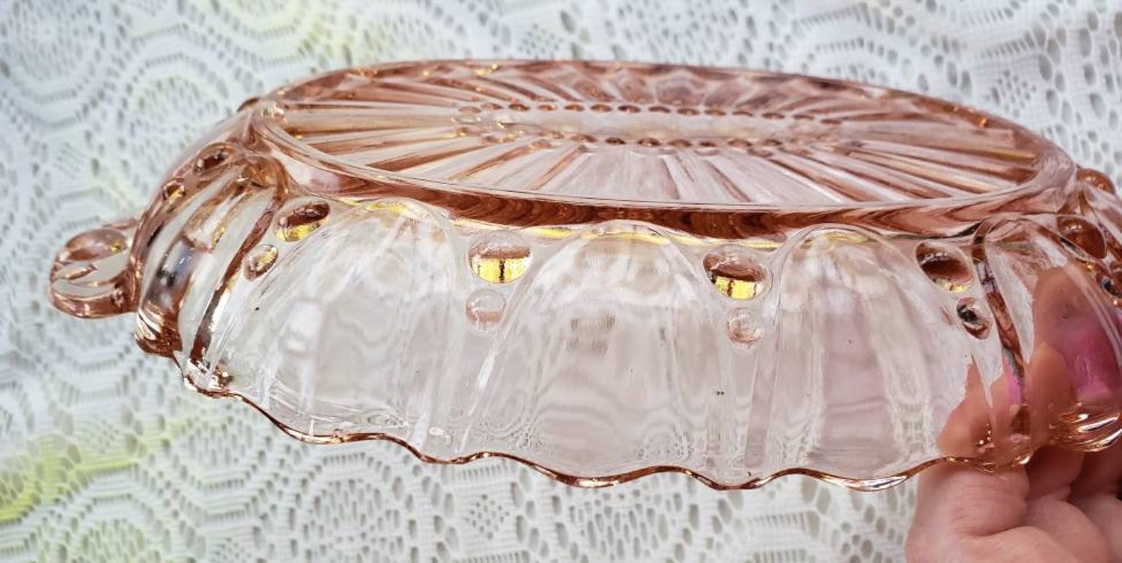 Vintage Anchor Hocking Pink Oyster and Pearl Depression Glass Etsy