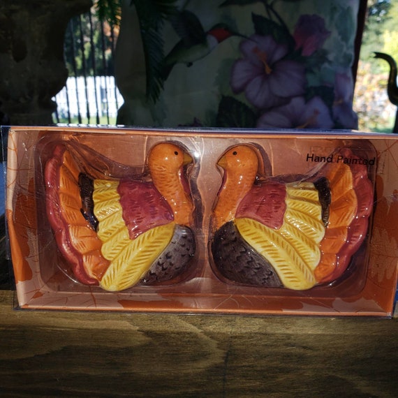 Turkeys Salt and Pepper Shaker Set Kohl's Celebrate Fall Etsy