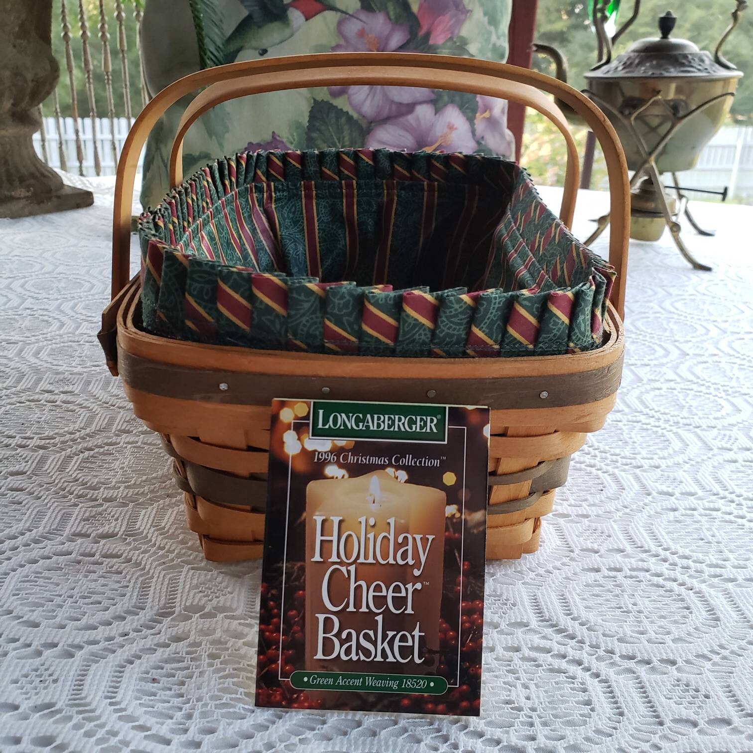 Longaberger 1996 holiday Cheer Basket With Liner and Protector From the Vintage Christmas Collection Etsy