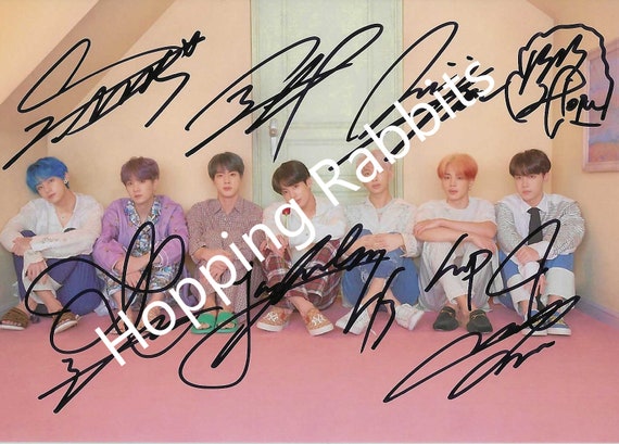 BTS ファンミ 落下物 サイン JK V RM SUGA J-HOPE Bts/army KPOP Jungkook,v, Jin,jimin, Suga,rm,j-hope Members