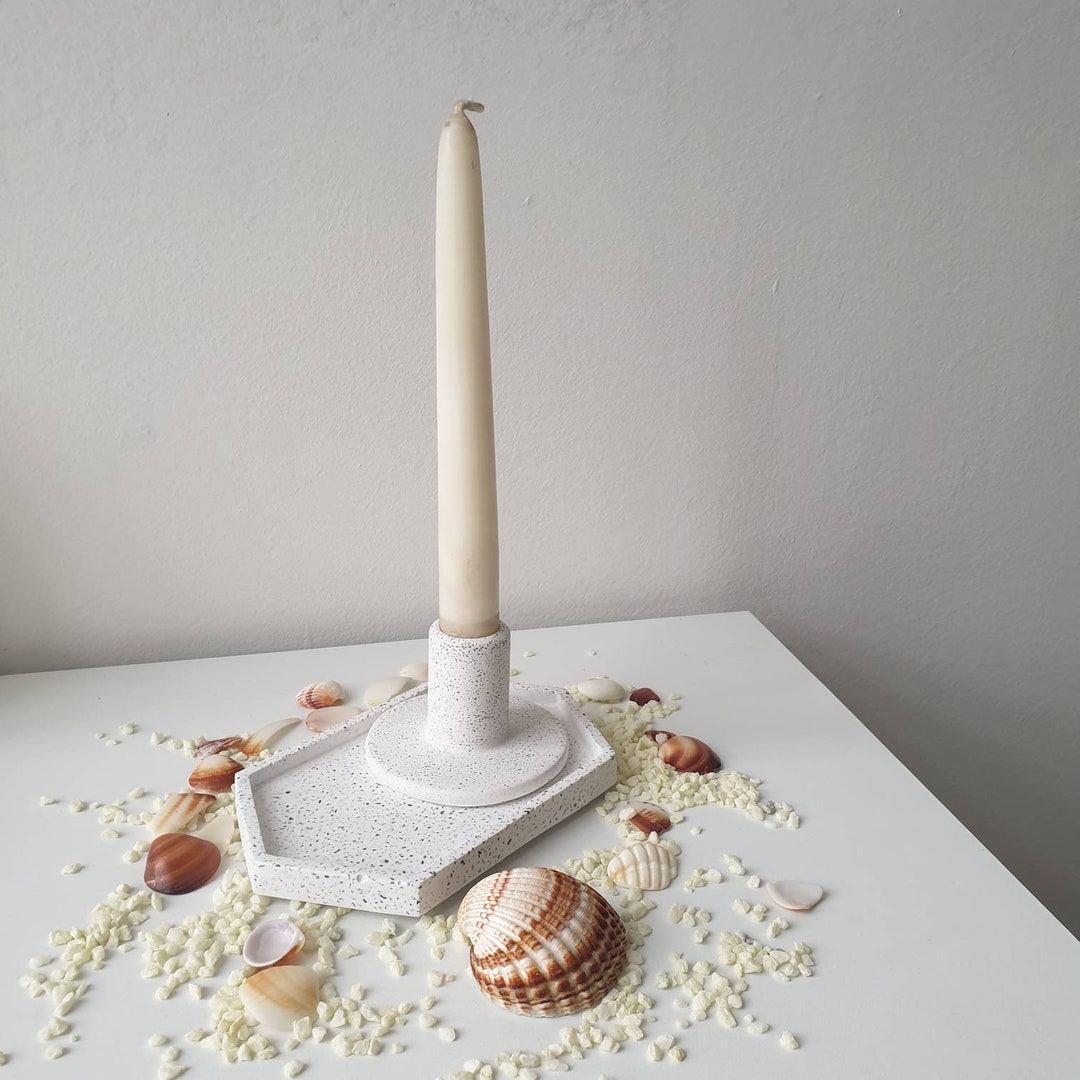 Set of Candlestick and Empty Pockets With Sea Sand - Etsy