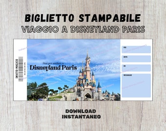 Printable surprise trip card to Disneyland Paris // printable at home // Disneyland Paris gift card