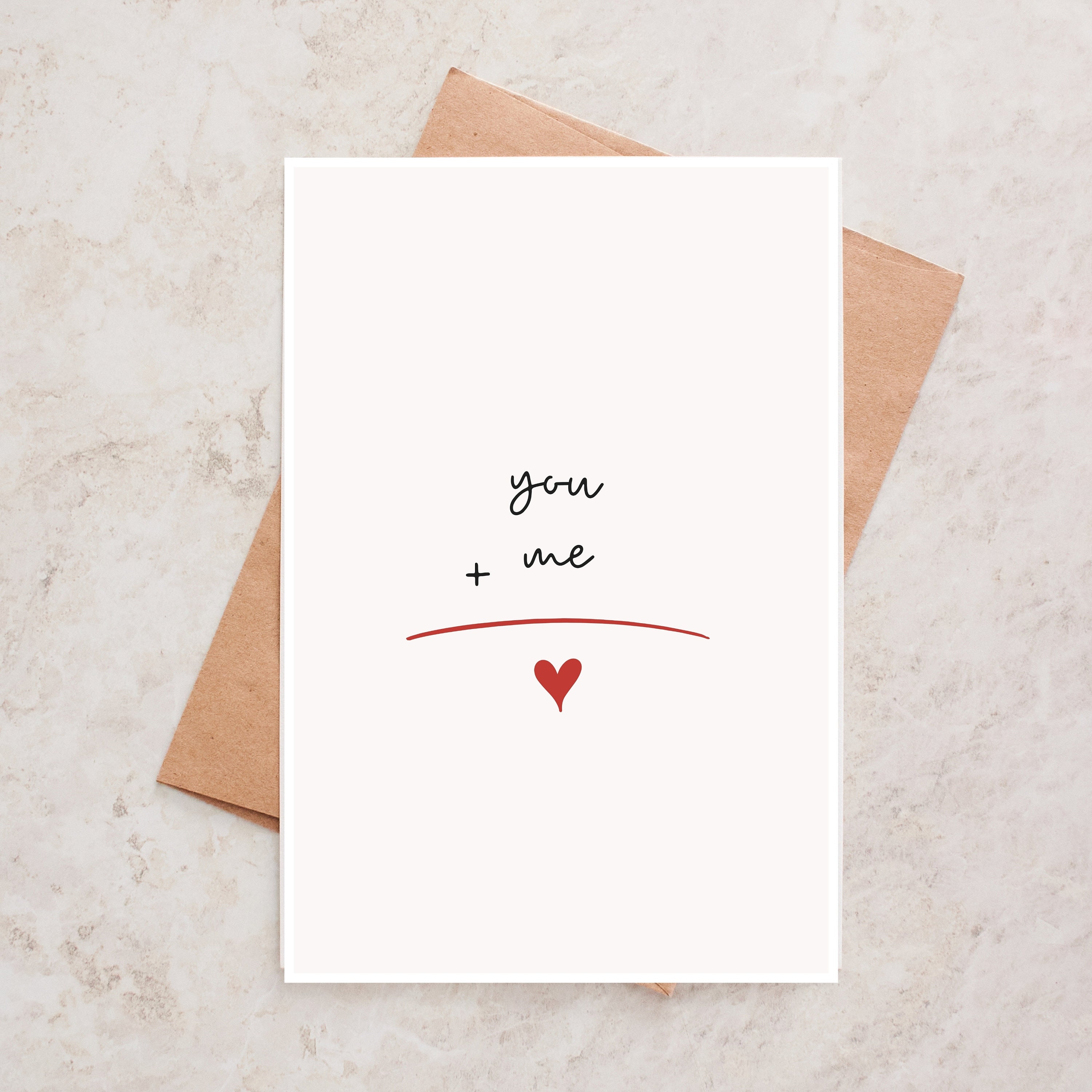 Printable You and Me Card Digital Cute Simple Valentine's Day Gift Love ...
