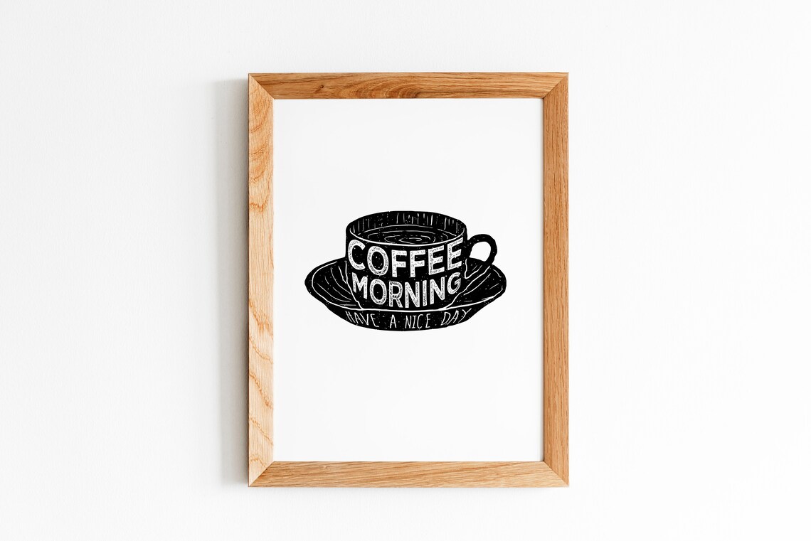 Coffee Prints Coffee Wall Art Modern Wall Decor Home Etsy