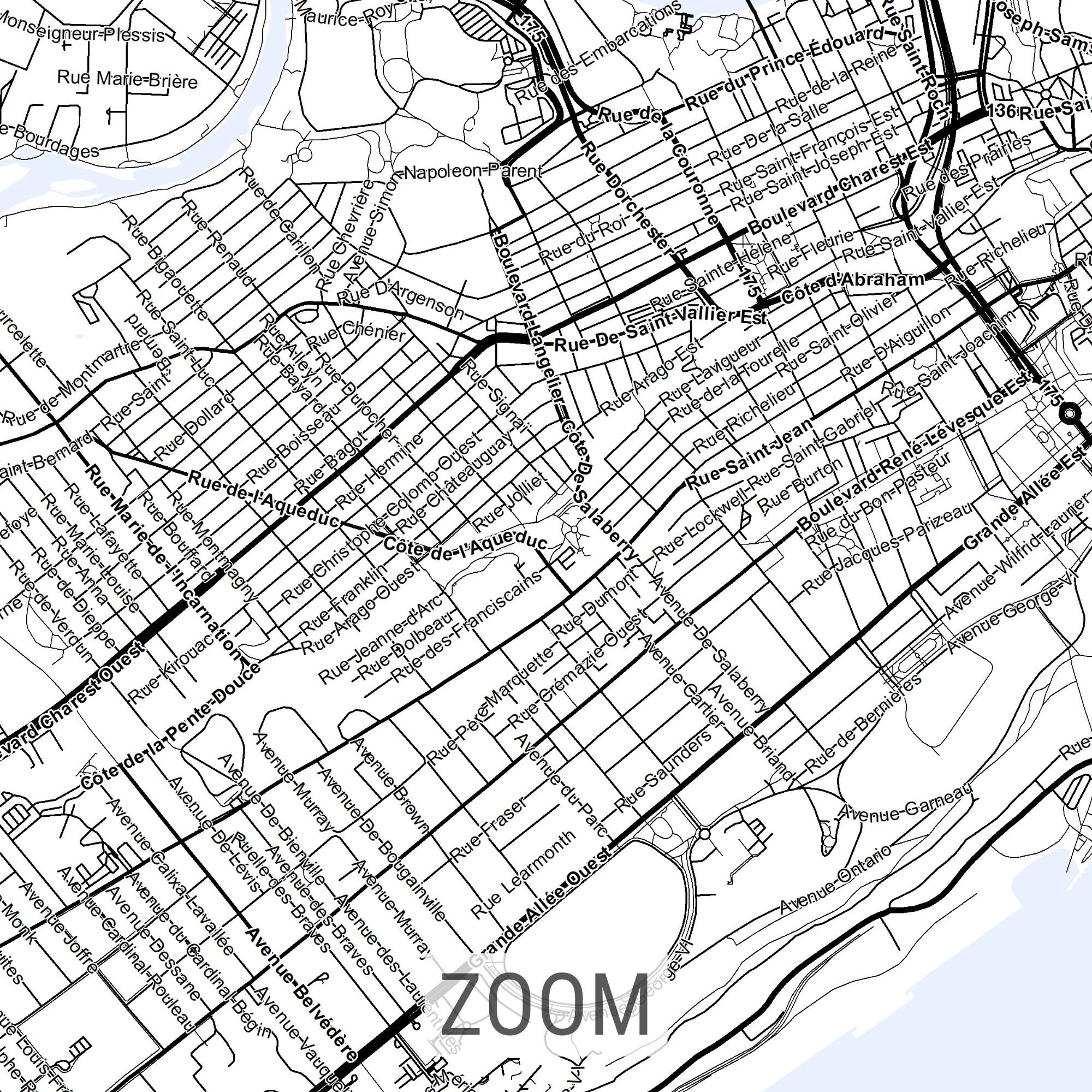 Quebec City Map Poster Housewarming Gift for Apartment City Etsy