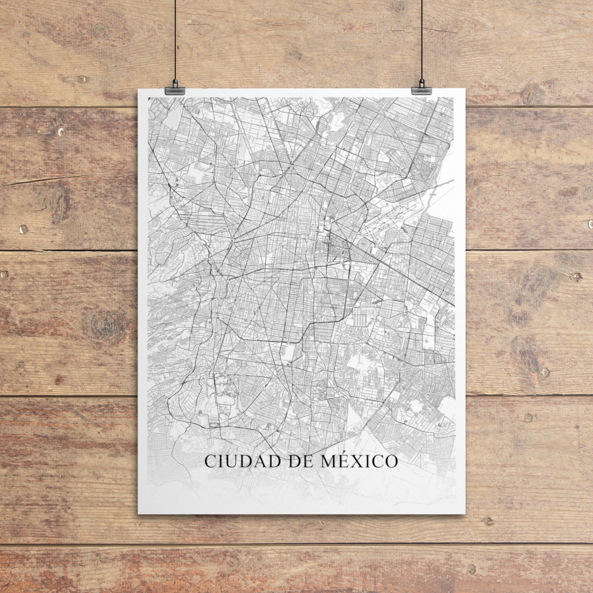 Ciudad de México City Map street names included map poster Etsy