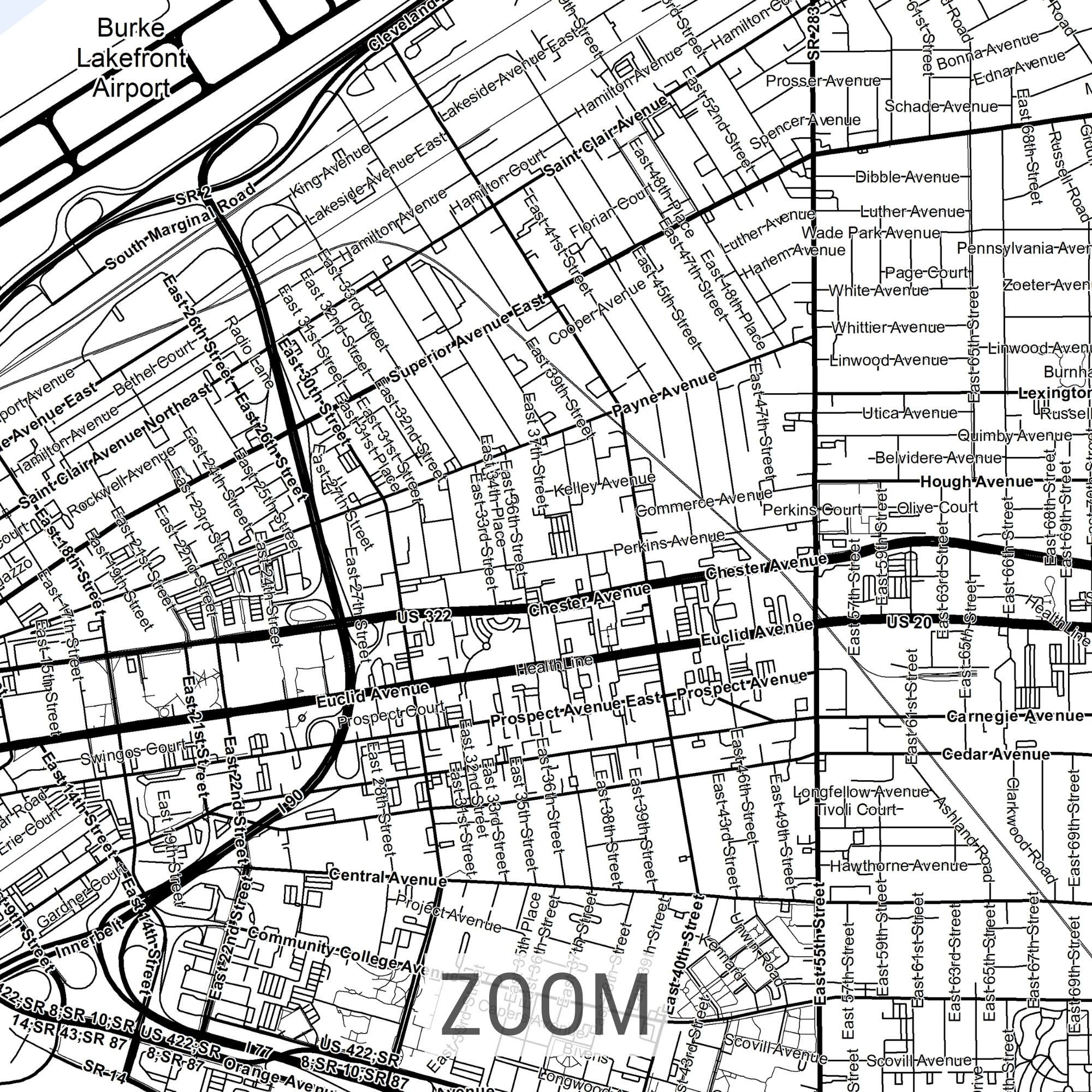 Cleveland City Map Street Names Detailed Travel Gift Couple - Etsy